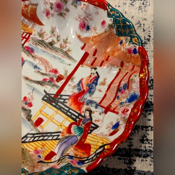 RARE-Beautiful Vintage Japanese Hand-Painted Mirage Bowl - Picture 2 of 4